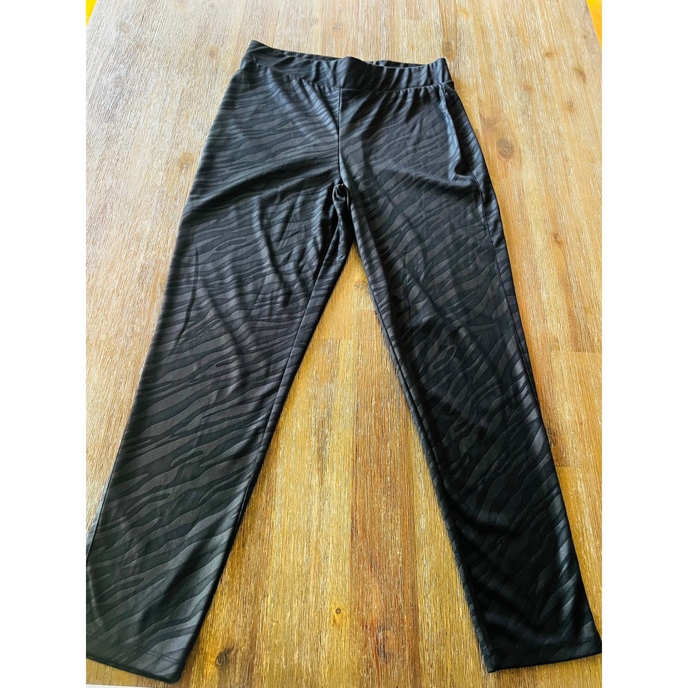 Thalia Sodi Black Zebra Print Leggings Tapered Leg Pants Large